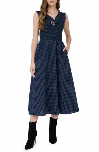 Sleeveless Smocked Midi Dress