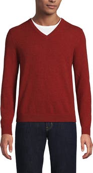 Lands' End Fine Gauge Cashmere V-neck Sweater