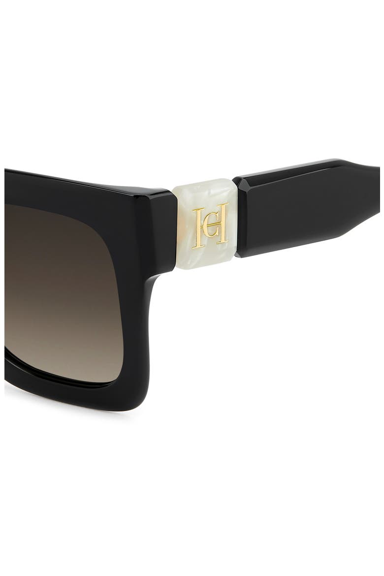 Her 52mm Gradient Square Sunglasses, Alternate, color, BLACK MARBLE/ BROWN SF