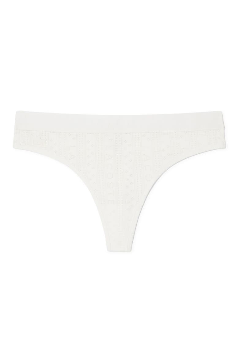 Pointelle Logo Thong, Alternate, color, FARINE