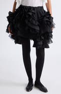Noir Kei Ninomiya Ruffled Wool & Tulle Miniskirt