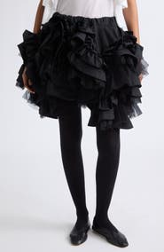 Noir Kei Ninomiya Ruffled Wool & Tulle Miniskirt