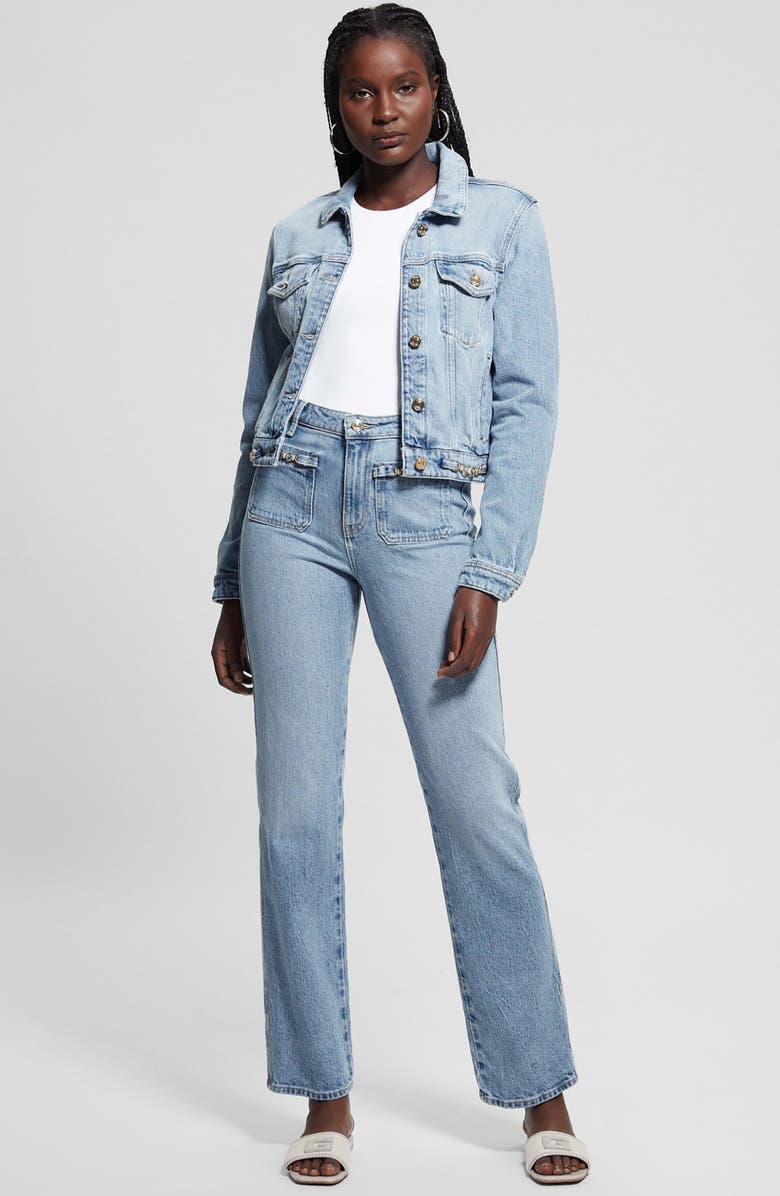 GUESS Relaxed High Waist Straight Leg Jeans, Alternate, color, 