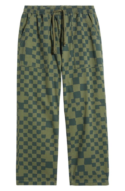 Service Works Printed Chef Pants In Olive Checker