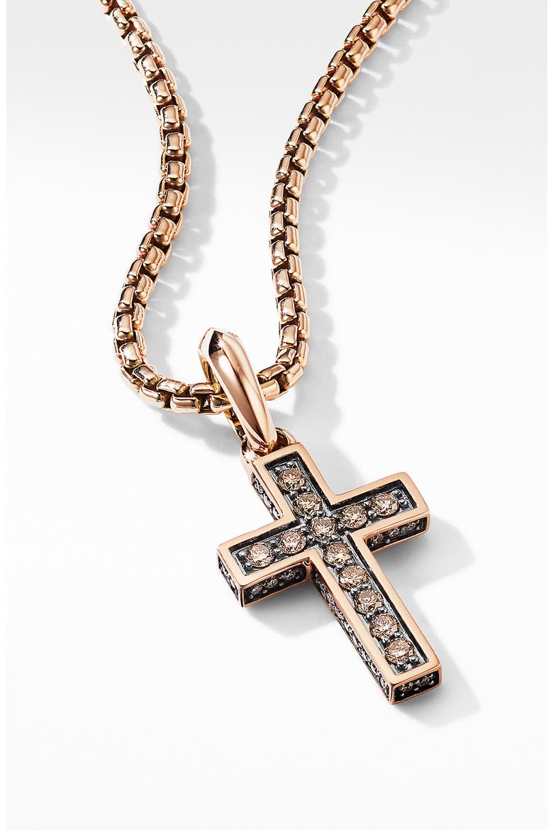 Pavé Brown Diamond Pendant, Alternate, color, 18KT ROSE GOLD
