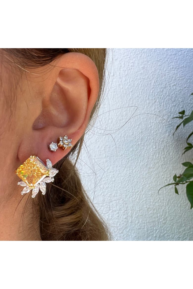 Radiant canary stud earrings, Alternate, color, yellow