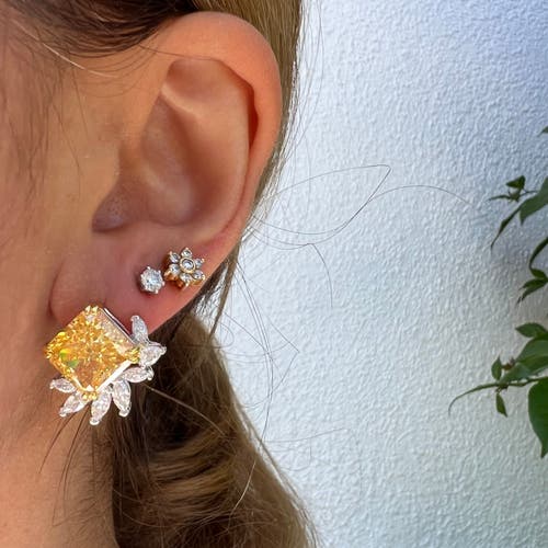 Gemma Azzurro Radiant Canary Stud Earrings In Gold