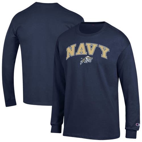 Champion Navy Navy Midshipmen Arch Over Logo Long Sleeve T-shirt