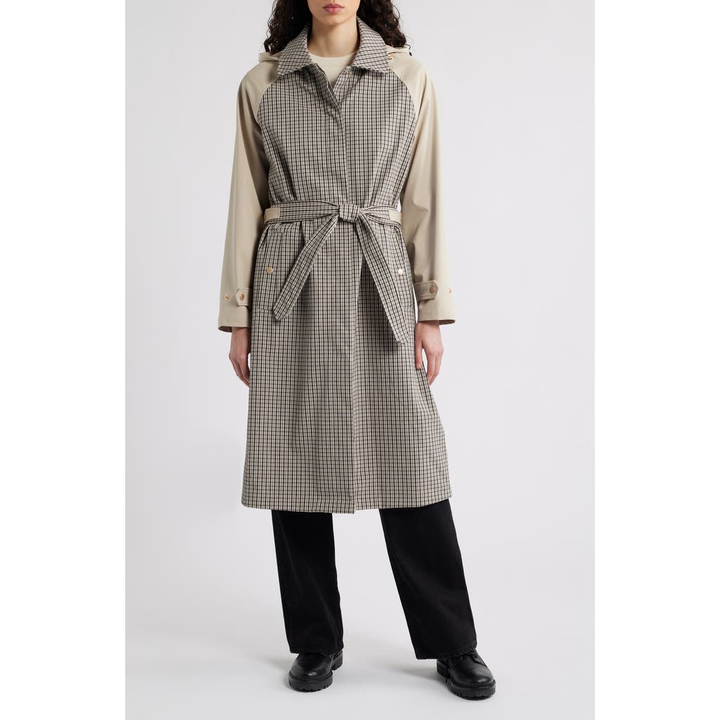 Ilse Jacobsen Water Resistant Mixed Media Trench Coat In White Pepper