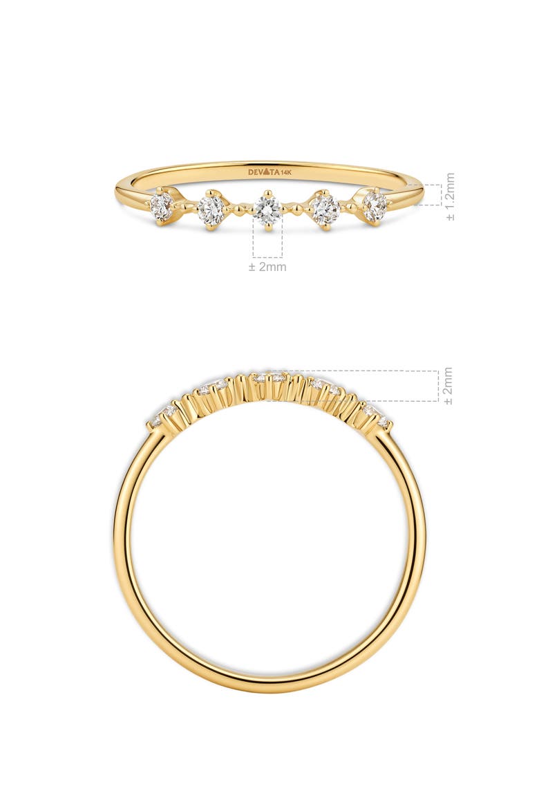 Station Lab Grown Diamond Ring in 14K Gold, Alternate, color, Yellow Gold