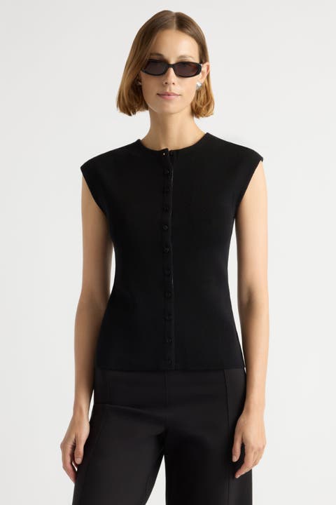 Solara Cotton Button Sweater Top