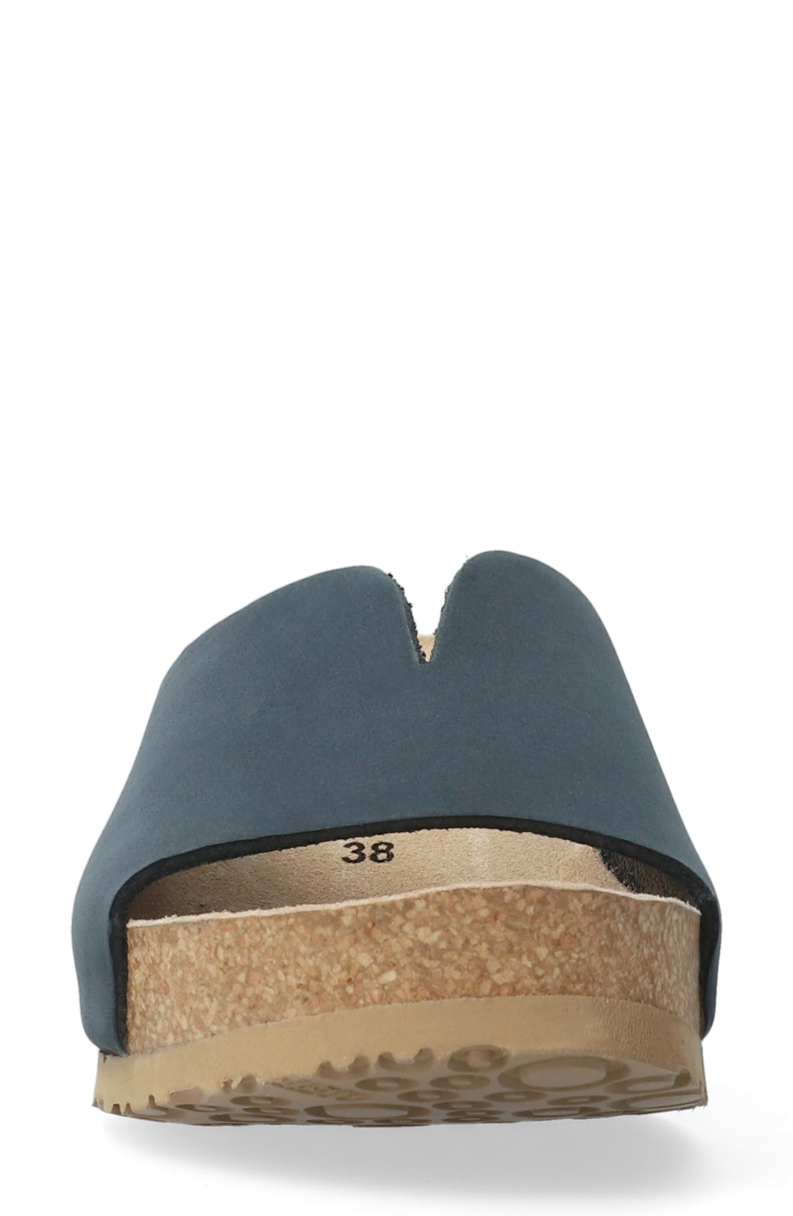 Lisane Wedge Slide Sandal, Alternate, color, NAVY NUBUCK LEATHER