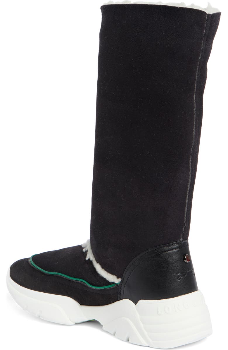 Longchamp Fleece Lined Tall Boot, Alternate, color, Black