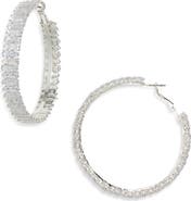 Tasha Baguette Cubic Zirconia Hoop Earrings