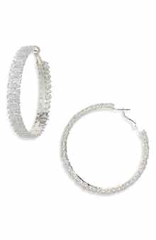 Tasha Baguette Cubic Zirconia Hoop Earrings