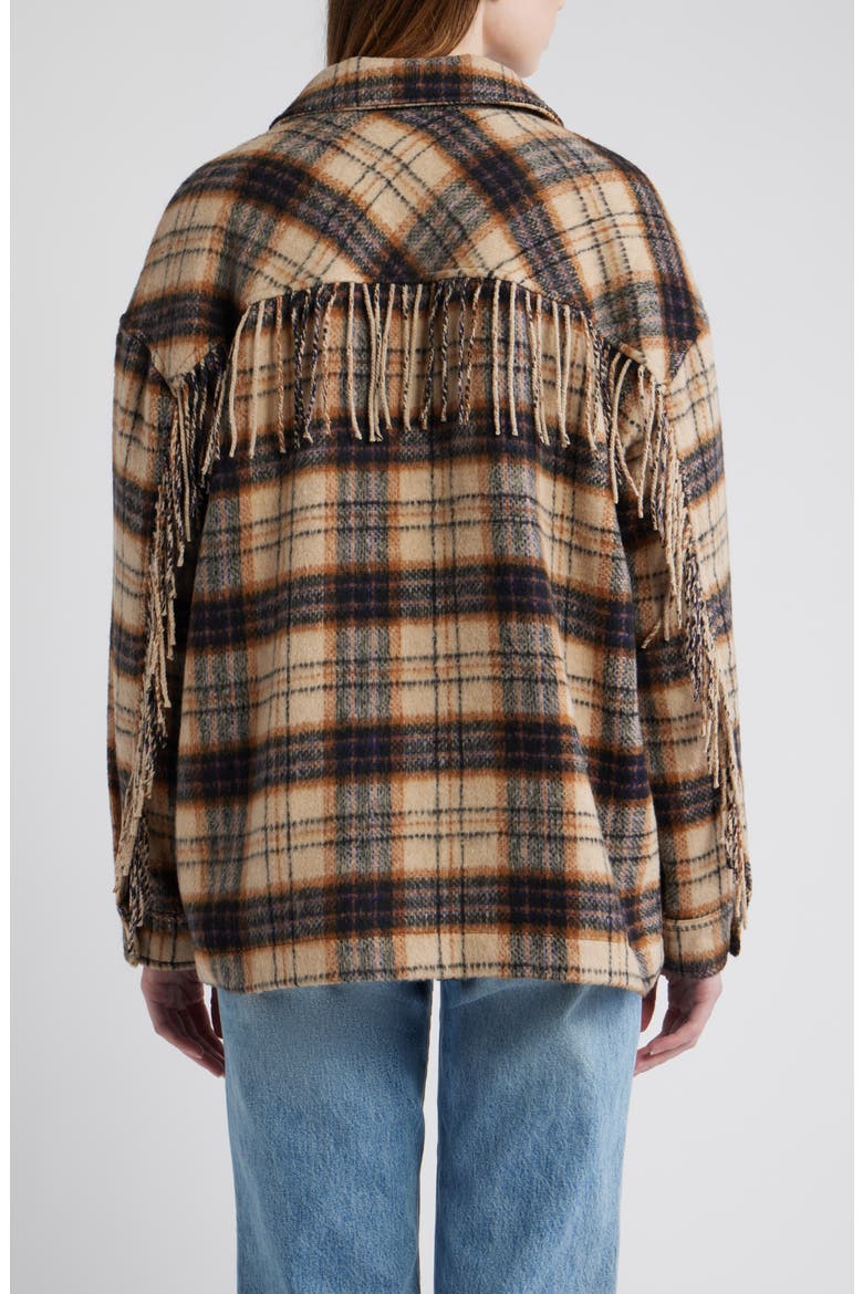 Fringe Plaid Shacket, Alternate, color, CREAM NAVY PLAID
