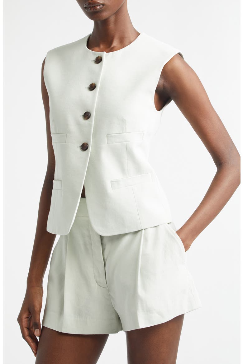 Georgie Linen Blend Vest, Alternate, color, PALE MINT