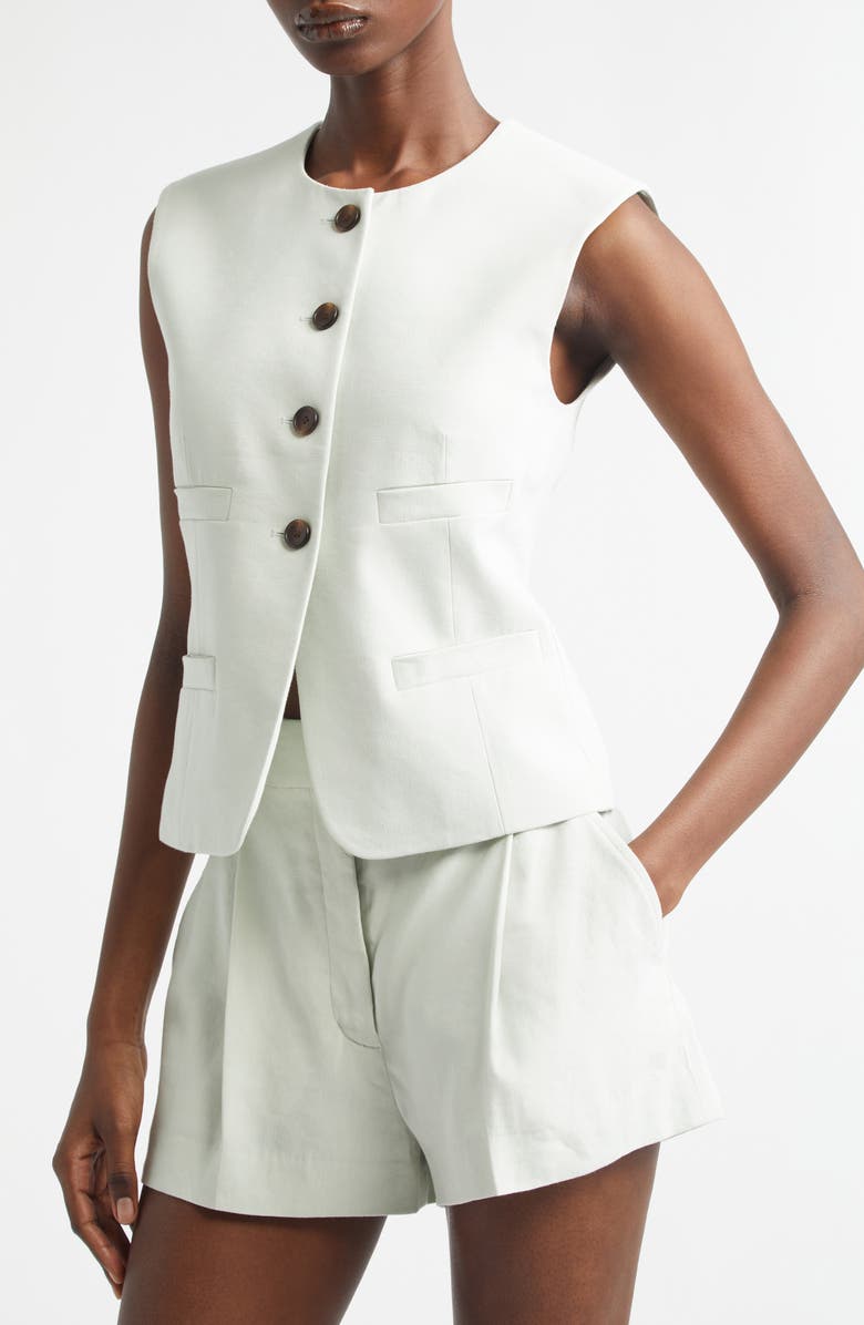 A.L.C. Georgie Linen Blend Vest, Alternate, color, Pale Mint