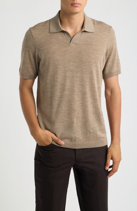 Wool Johnny Collar Polo