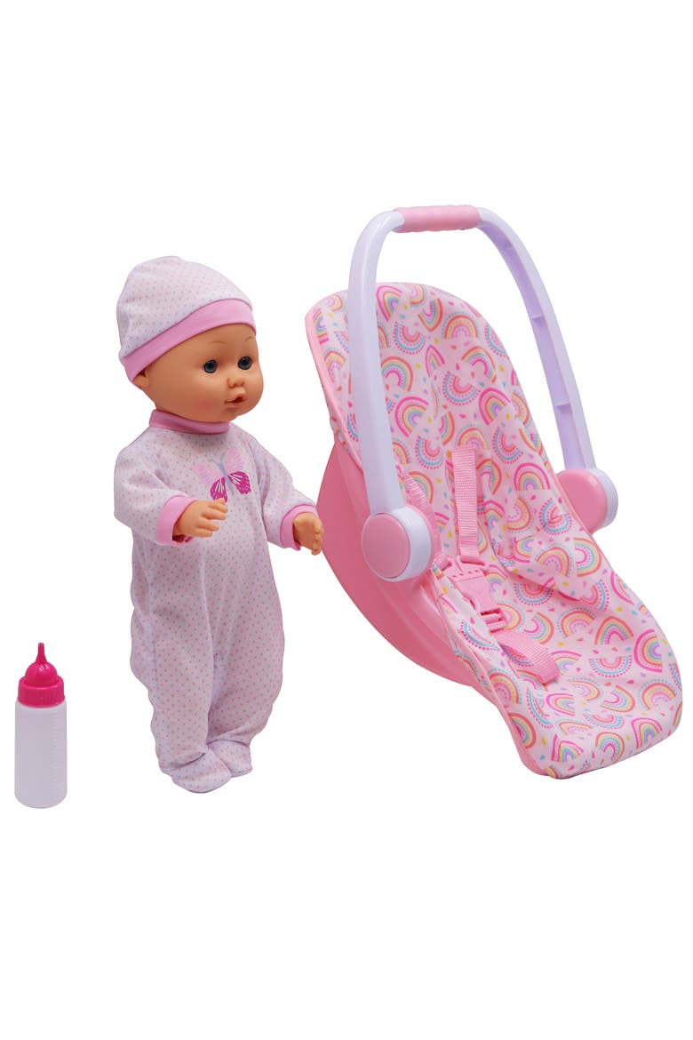 16" Baby Doll With Toy Carrier / Car Seat Kids Playset 3+, Alternate, color, Multicolored