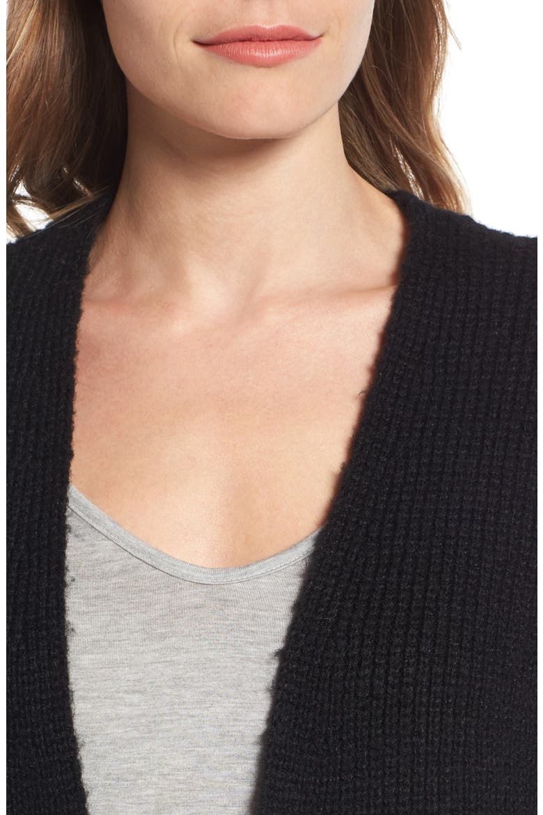 STITCH DETAIL CARDIGAN, Alternate, color, BLACK