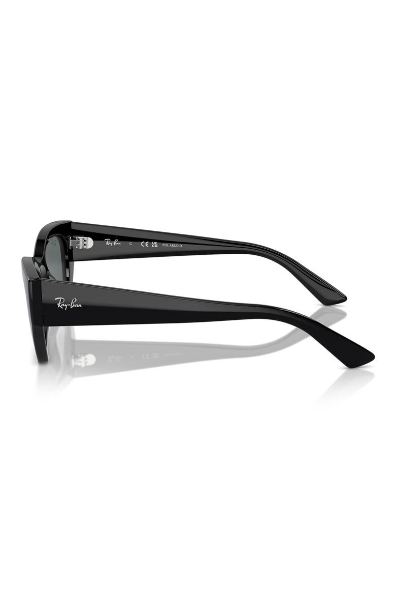 Zena 52mm Polarized Irregular Butterfly Sunglasses, Alternate, color, BLACK