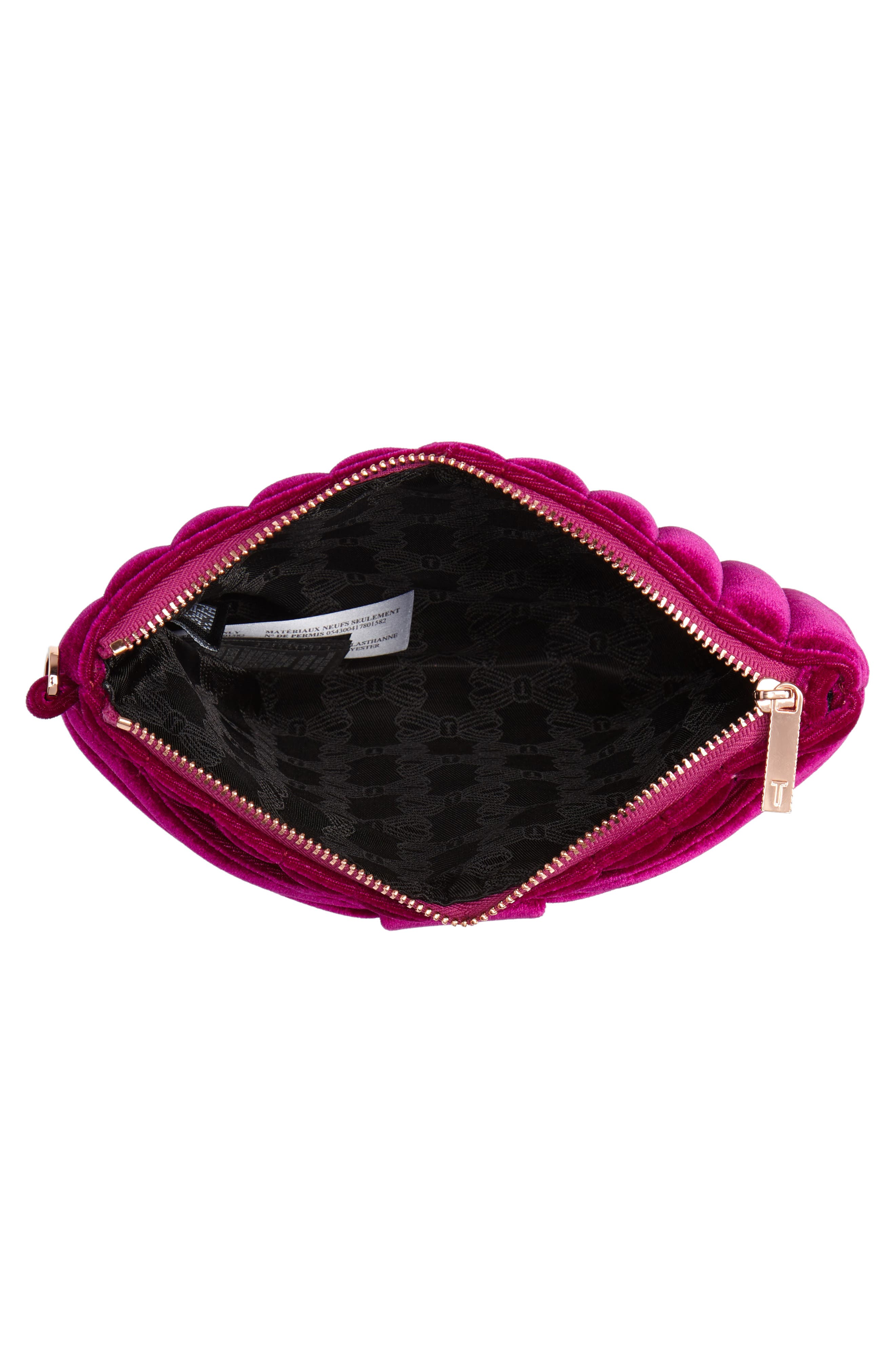 Ted Baker London Junie Bow Quilted Velvet Wristlet, Alternate, color, 