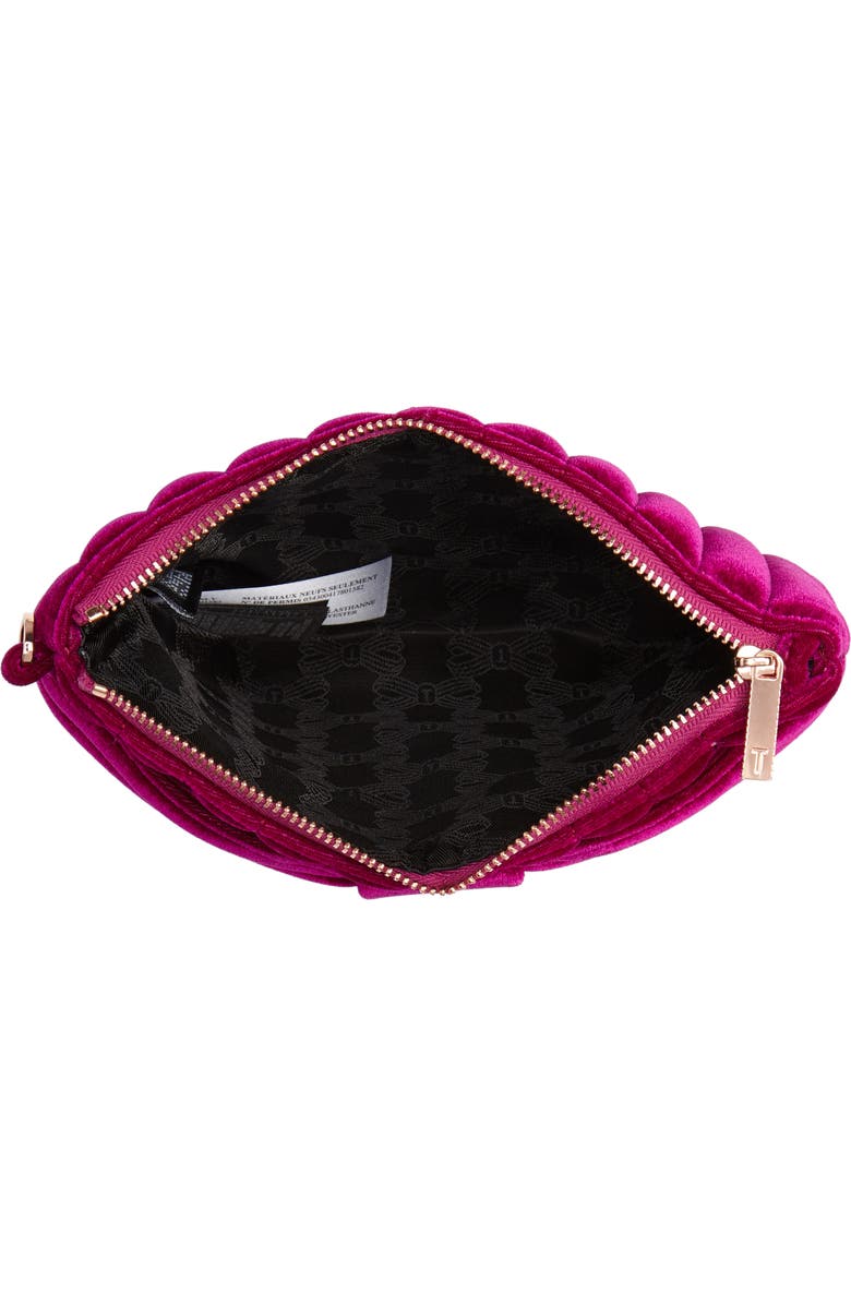 Ted Baker London Junie Bow Quilted Velvet Wristlet, Alternate, color,