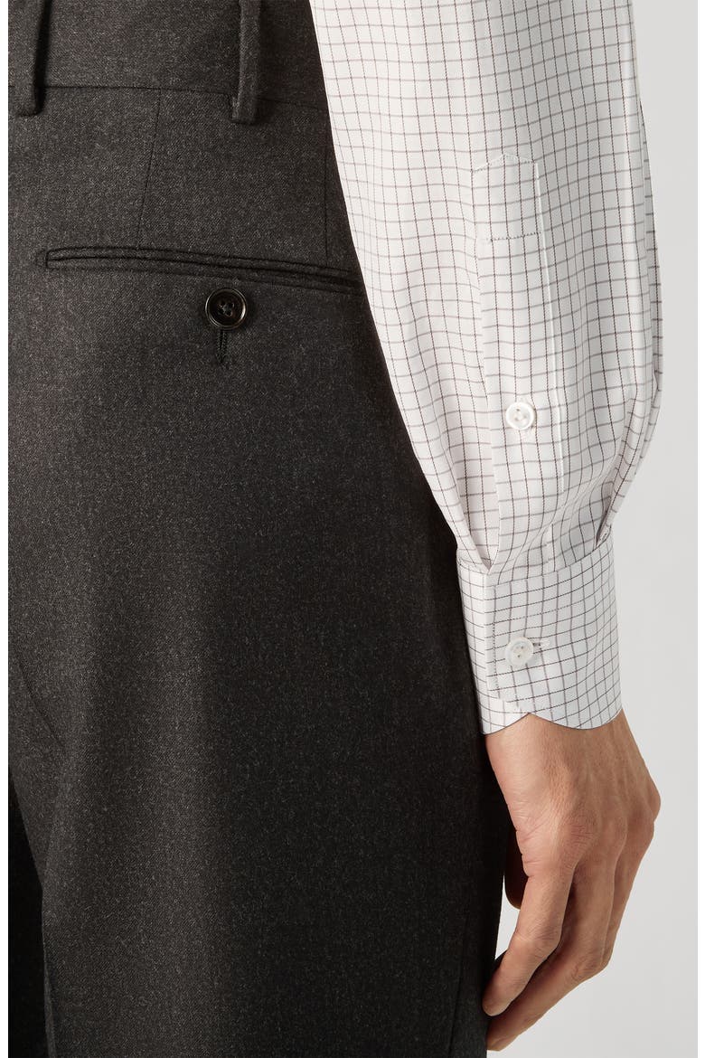 Centoventimila Minicheck Cotton Button-Up Shirt, Alternate, color, WHITE AND DARK GREY