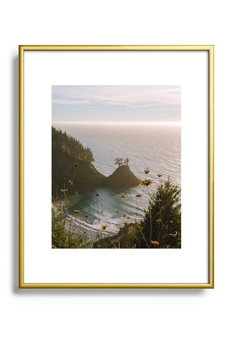 'Golden Coast' by J. Freemond Visuals Framed Wall Art, Main, color, GOLD/ BLUE