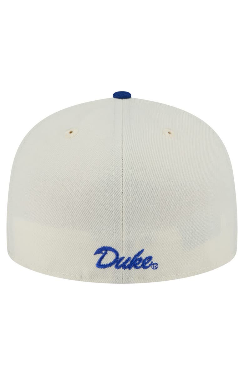 New Era Men's New Era Cream Duke Blue Devils Chrome 59FIFTY Fitted Hat, Alternate, color, 