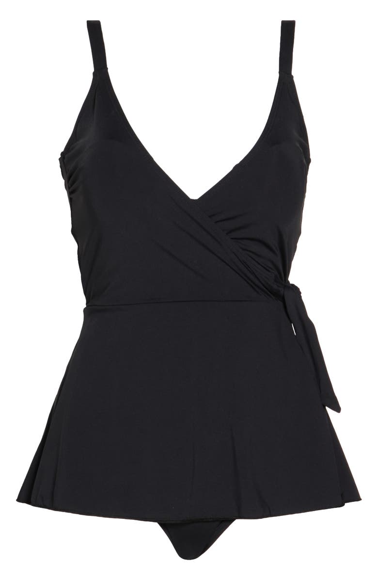 Betsey Johnson Faux Wrap Skirted One-Piece Swimsuit, Alternate, color, 