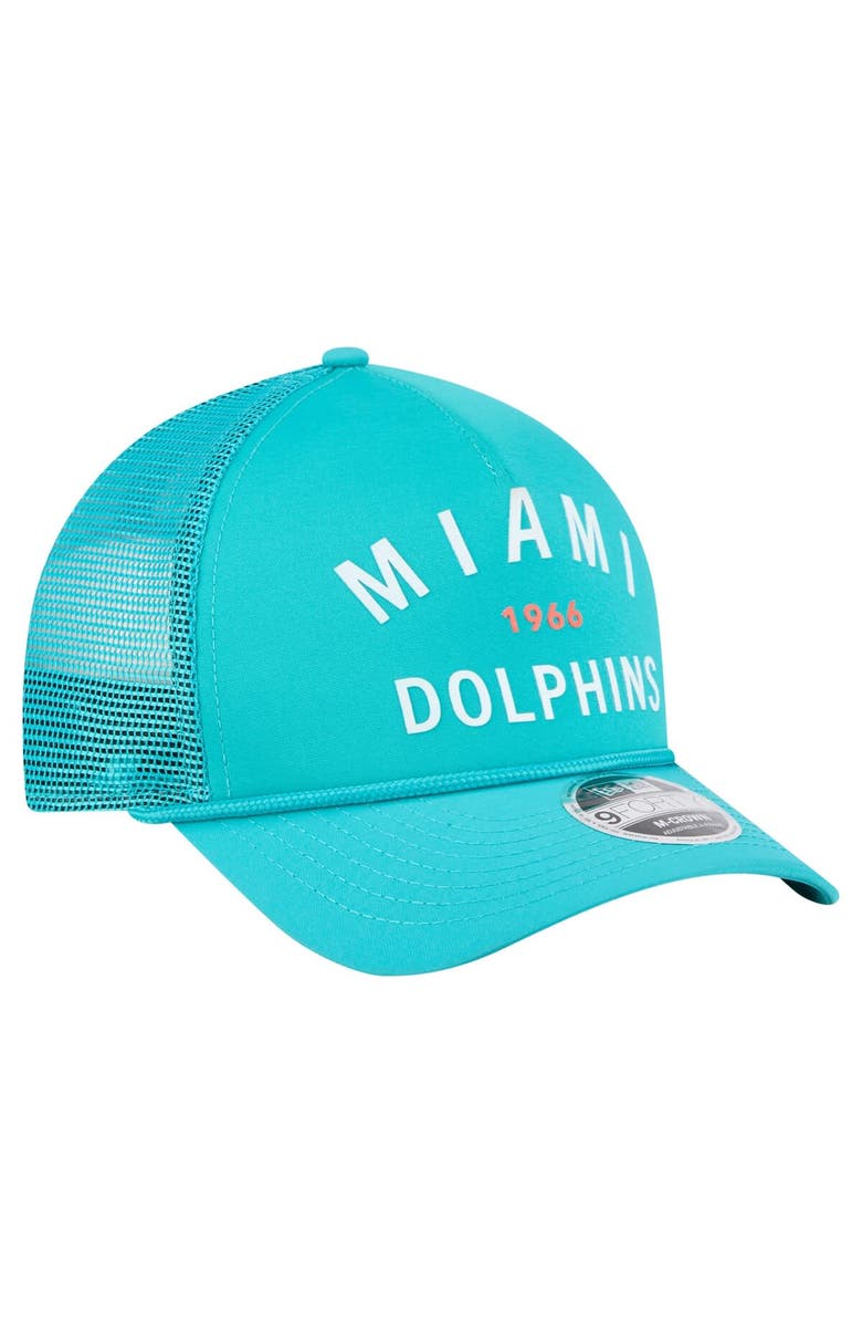 New Era Men's New Era Aqua Miami Dolphins Active Minimalist M-Crown A-Frame 9FORTY Adjustable Hat, Alternate, color, Aqua