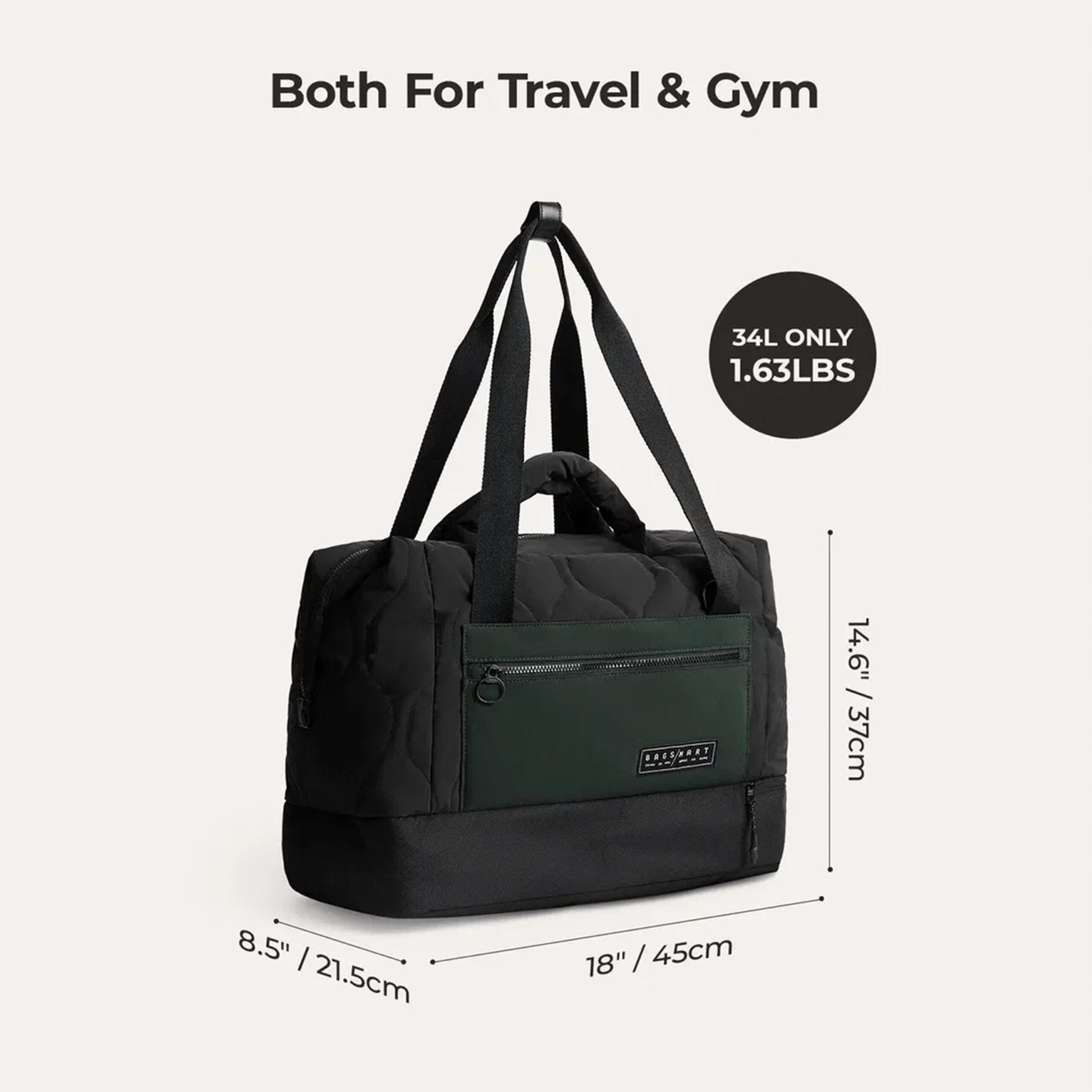 Bagsmart Paz 34L Laptop Duffle with Shoe Compartment, Alternate, color, Black