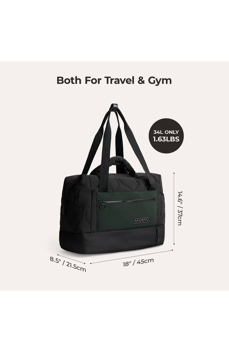 Bagsmart Paz 34L Laptop Duffle with Shoe Compartment, Alternate, color, Black