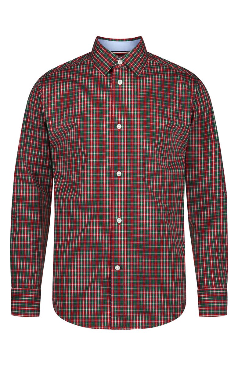 Tommy Hilfiger Kids' Tavern Check Stretch Dress Shirt, Main, color, Chili Pepper