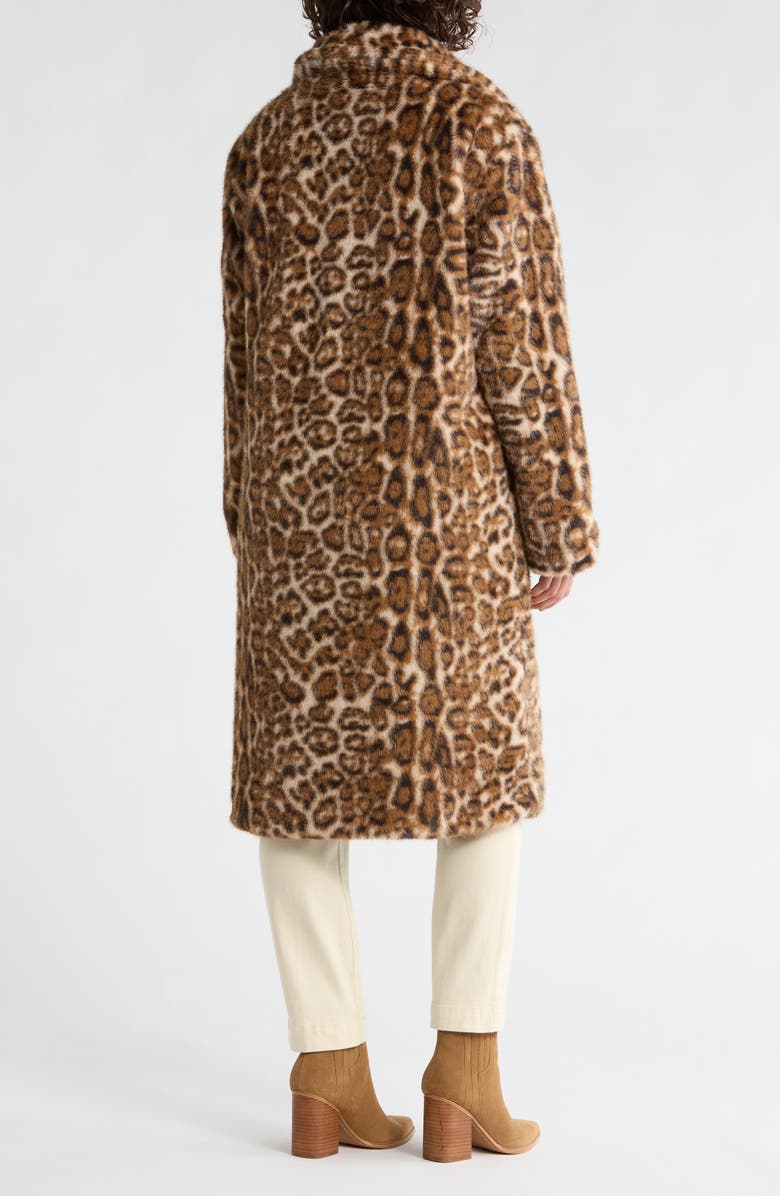 Vigoss Faux Fur Longline Coat, Alternate, color, Cheetah
