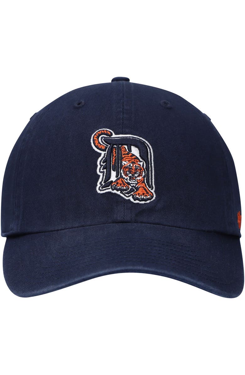 '47 Men's '47 Navy Detroit Tigers Logo Cooperstown Collection Clean Up Adjustable Hat, Alternate, color,