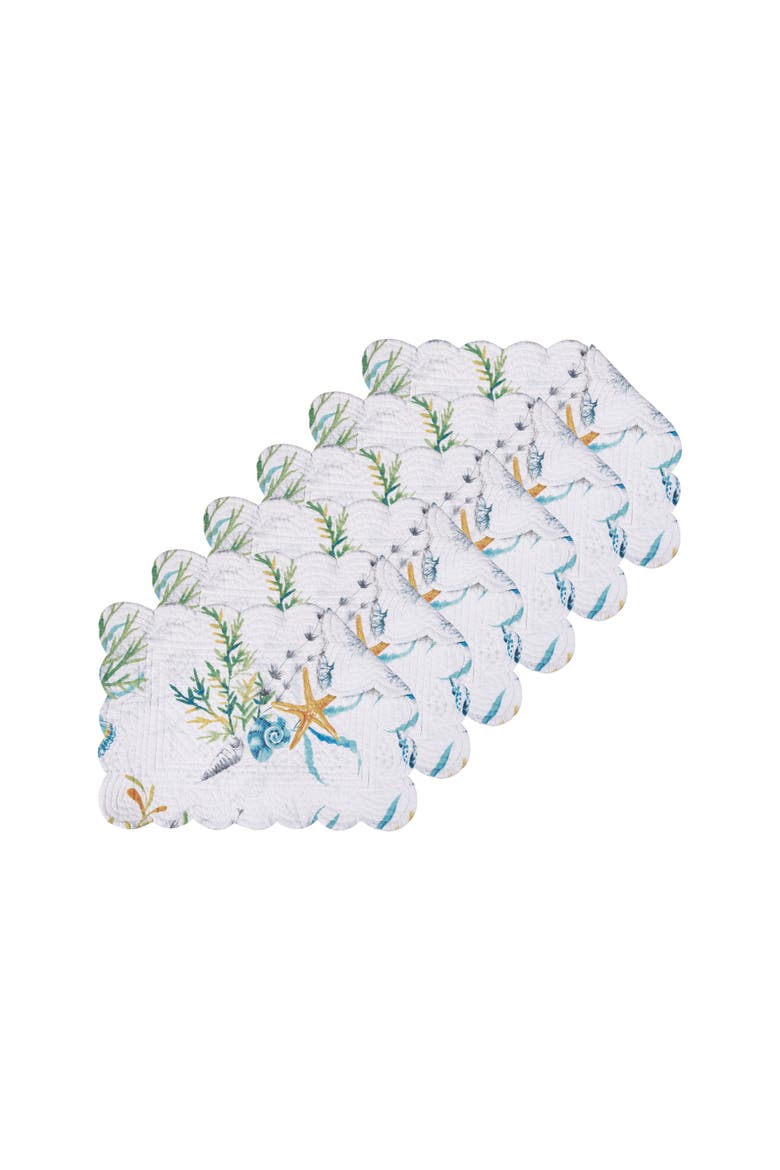 Marlowe Sound Placemats, Set of 6, Main, color, White