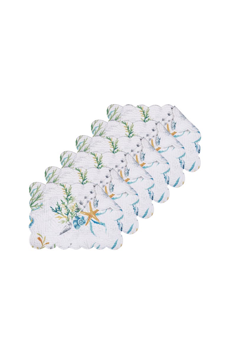 C&F Home Marlowe Sound Placemats, Set of 6, Main, color, White