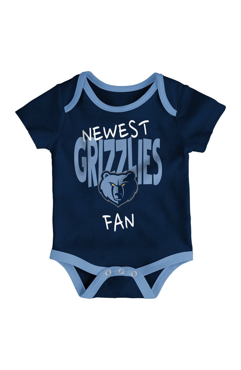 Outerstuff Infant Navy/Light Blue/Gray Memphis Grizzlies Slam Dunk 3-Piece Bodysuit Set, Alternate, color, Navy