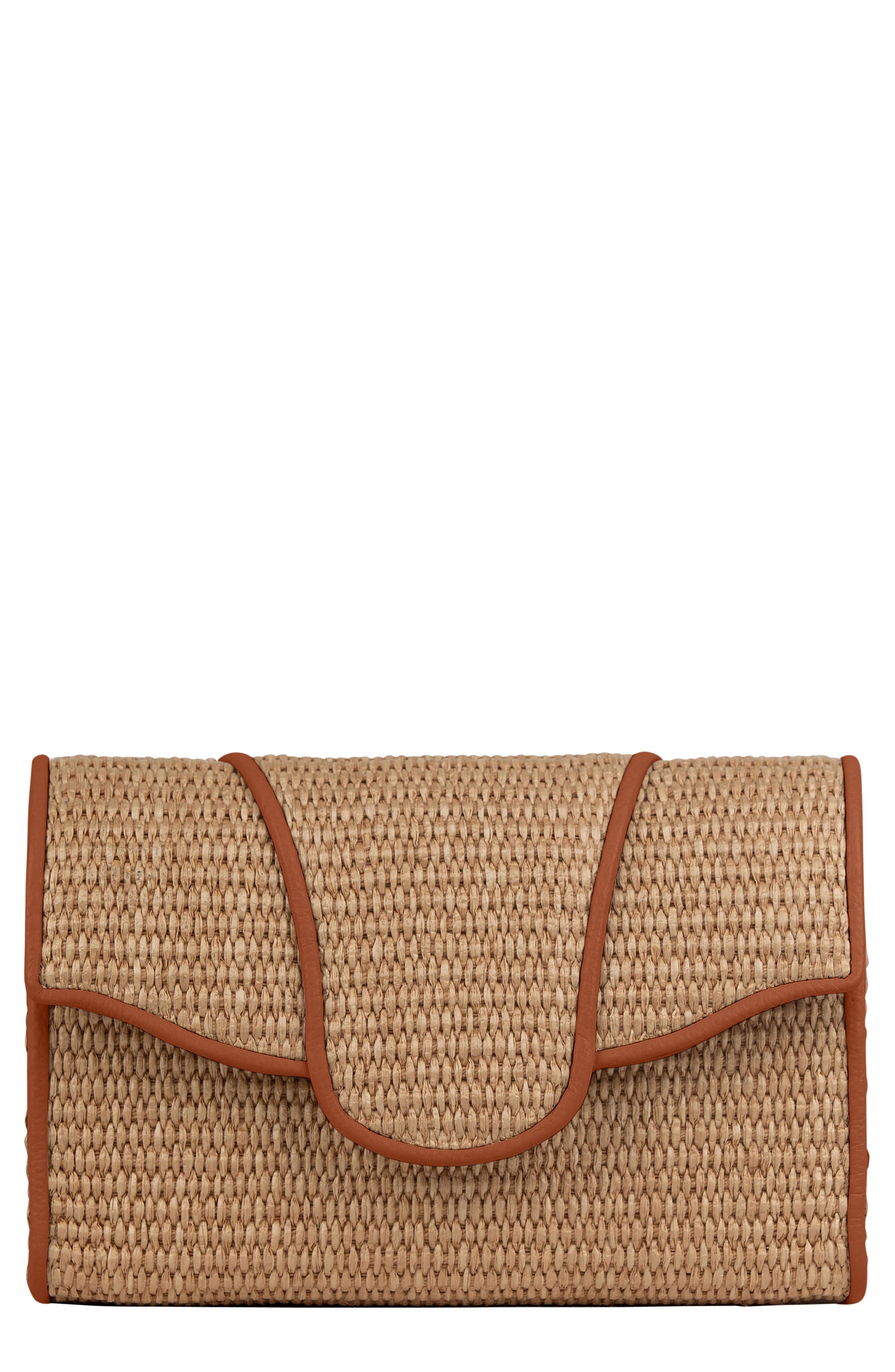 LISELLE KISS Allie Raffia Clutch, Main, color, 