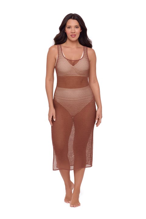 Front Slit Crochet Coverup Dress