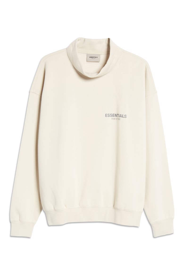 Logo Mock Neck Sweatshirt, Alternate, color, STONE