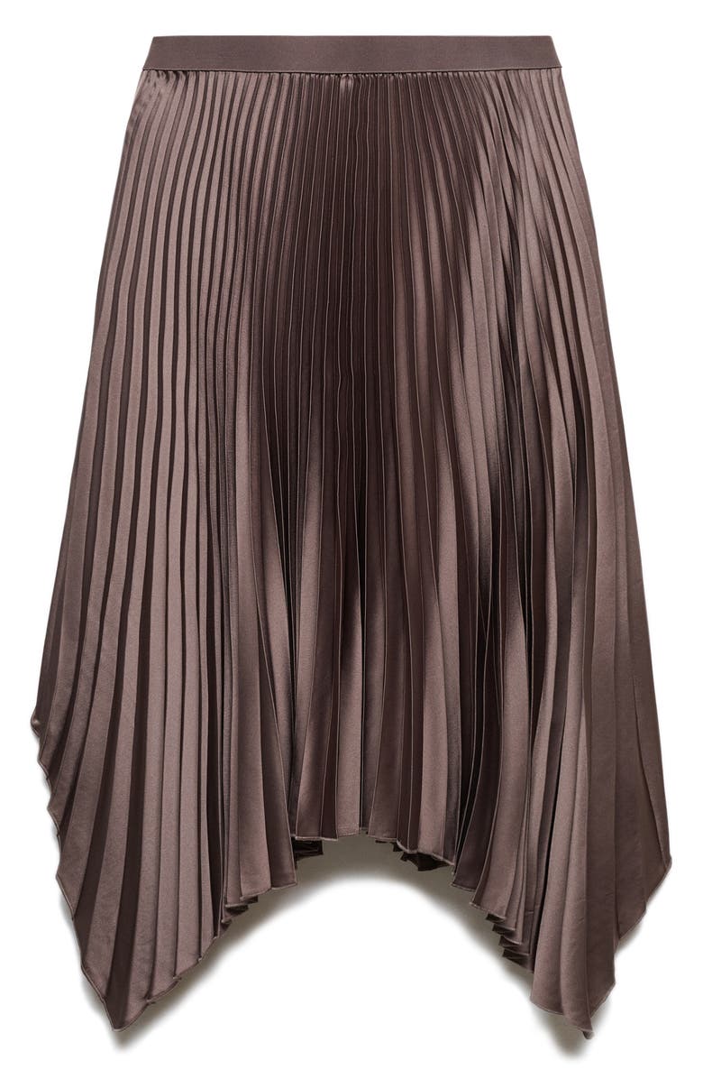 MANGO Handkerchief Hem Pleated Skirt, Alternate, color,