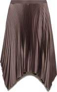 MANGO Handkerchief Hem Pleated Skirt