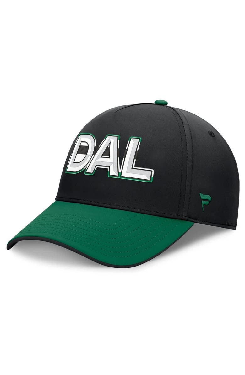 FANATICS Men's Fanatics Black/Kelly Green Dallas Stars Authentic Pro Rink Team Code Flex Hat, Main, color, Black