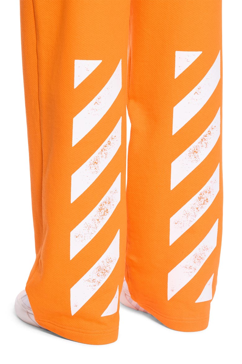 Diagonal Stripe Logo Cotton French Terry Sweatpants, Alternate, color, ORANGE TIGER