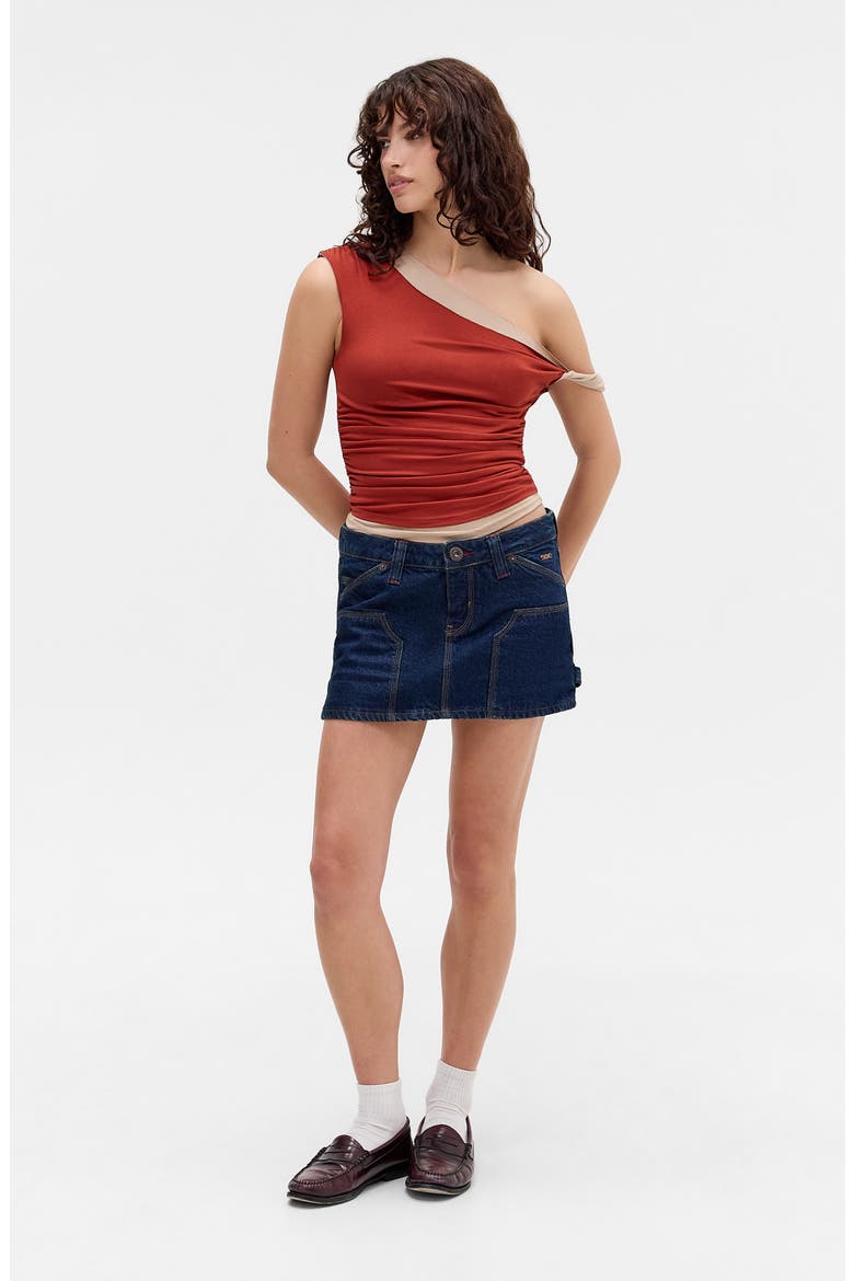 Carpenter Denim Miniskirt, Alternate, color, RINSE
