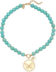 Ramy Brook Reva Butterfly Pendant Synthetic Turquoise Bead Necklace